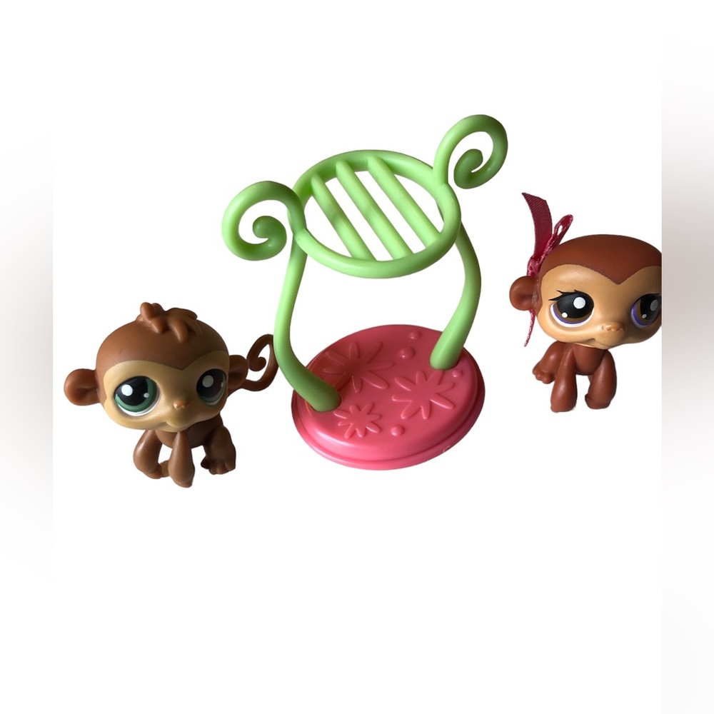 Hasbro Littlest Pet Shop Pet Pairs Monkey LPS Hanging accessory & bow